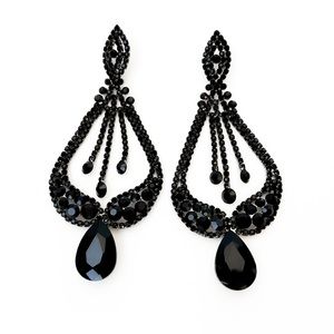 Black Rhinestone Earrings
